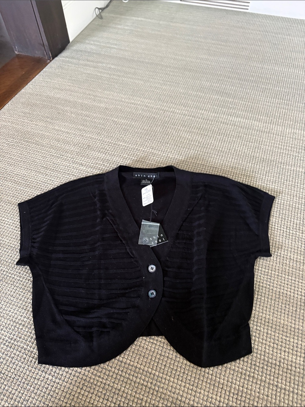 Brand new with tags Shin Choi Black Short Sleeve Knit Bolero Cardigan